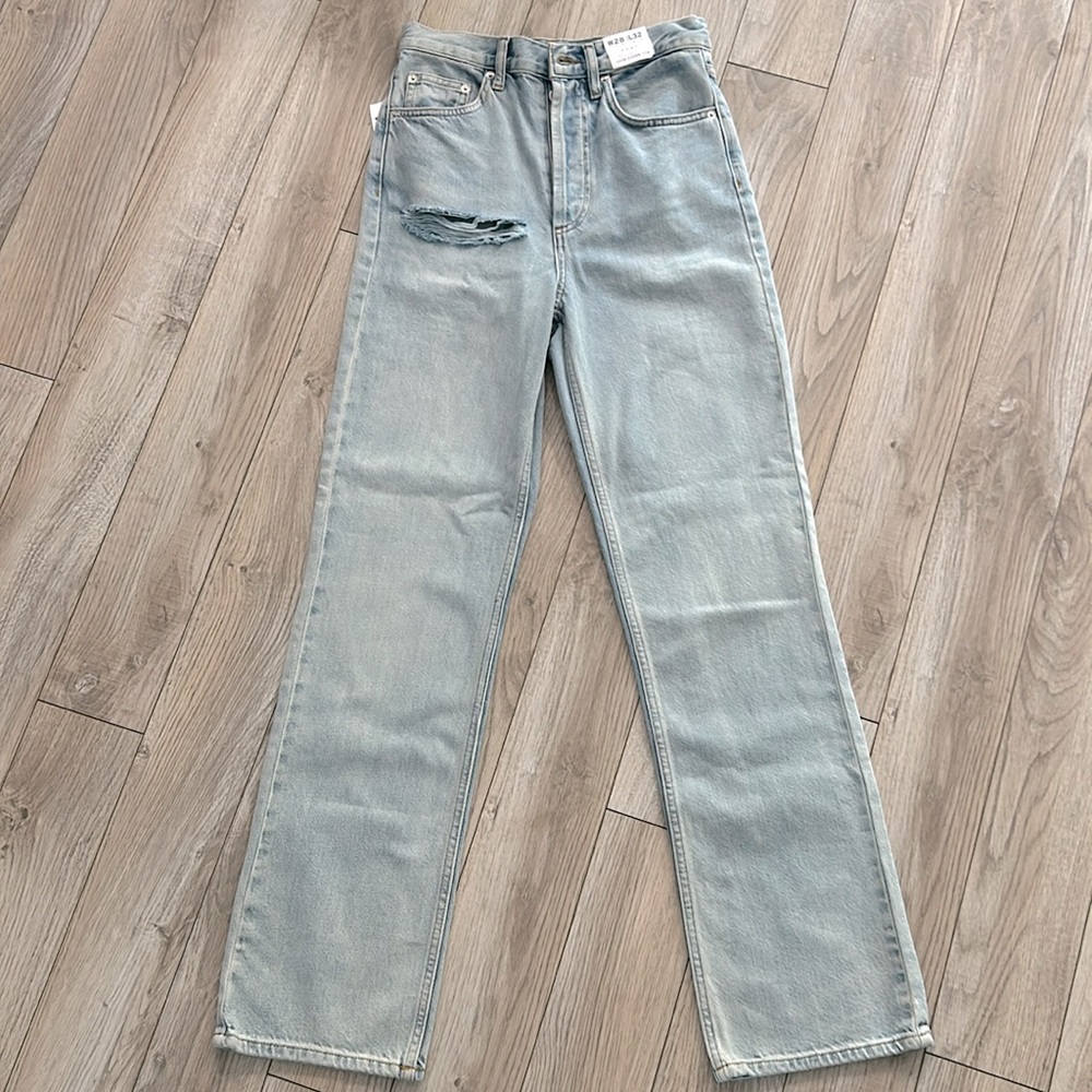 NWT. Nordstrom TOPSHOP High-Waist led Light-Blue Jeans
